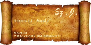 Szenczi Jenő névjegykártya