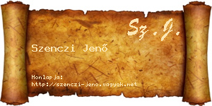 Szenczi Jenő névjegykártya