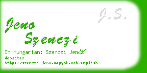 jeno szenczi business card